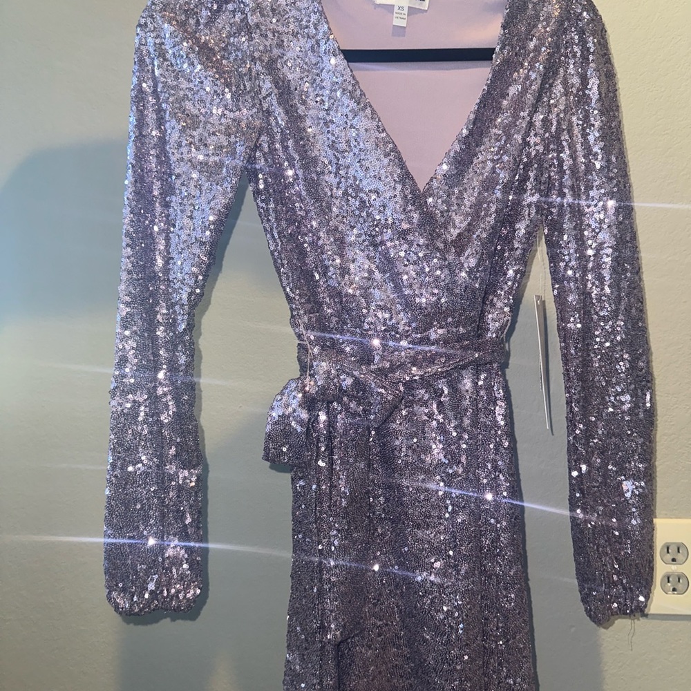 NWT Honey and Rosie sequin dress. Color: purple size xs